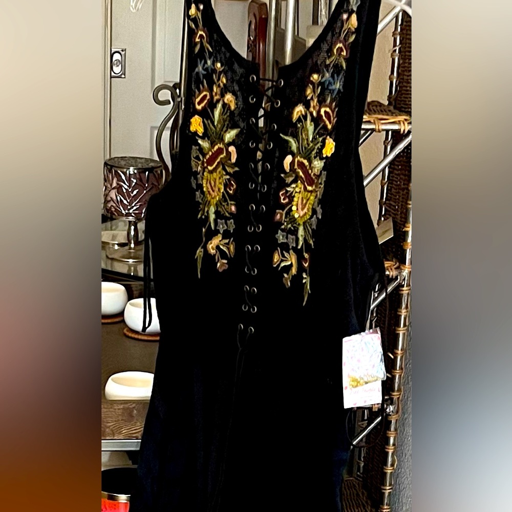 NWT Free People Flow Dress - Black Size 8